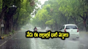 తెలంగాణలో భారీ వర్షాలకు జలమయమైన రహదారులు